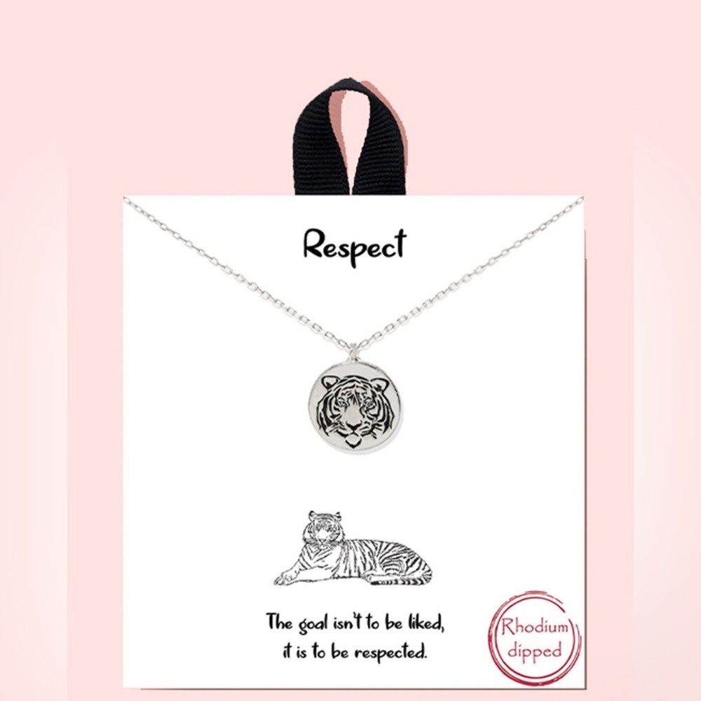 18k gold rhodium dipped respect necklace top seller